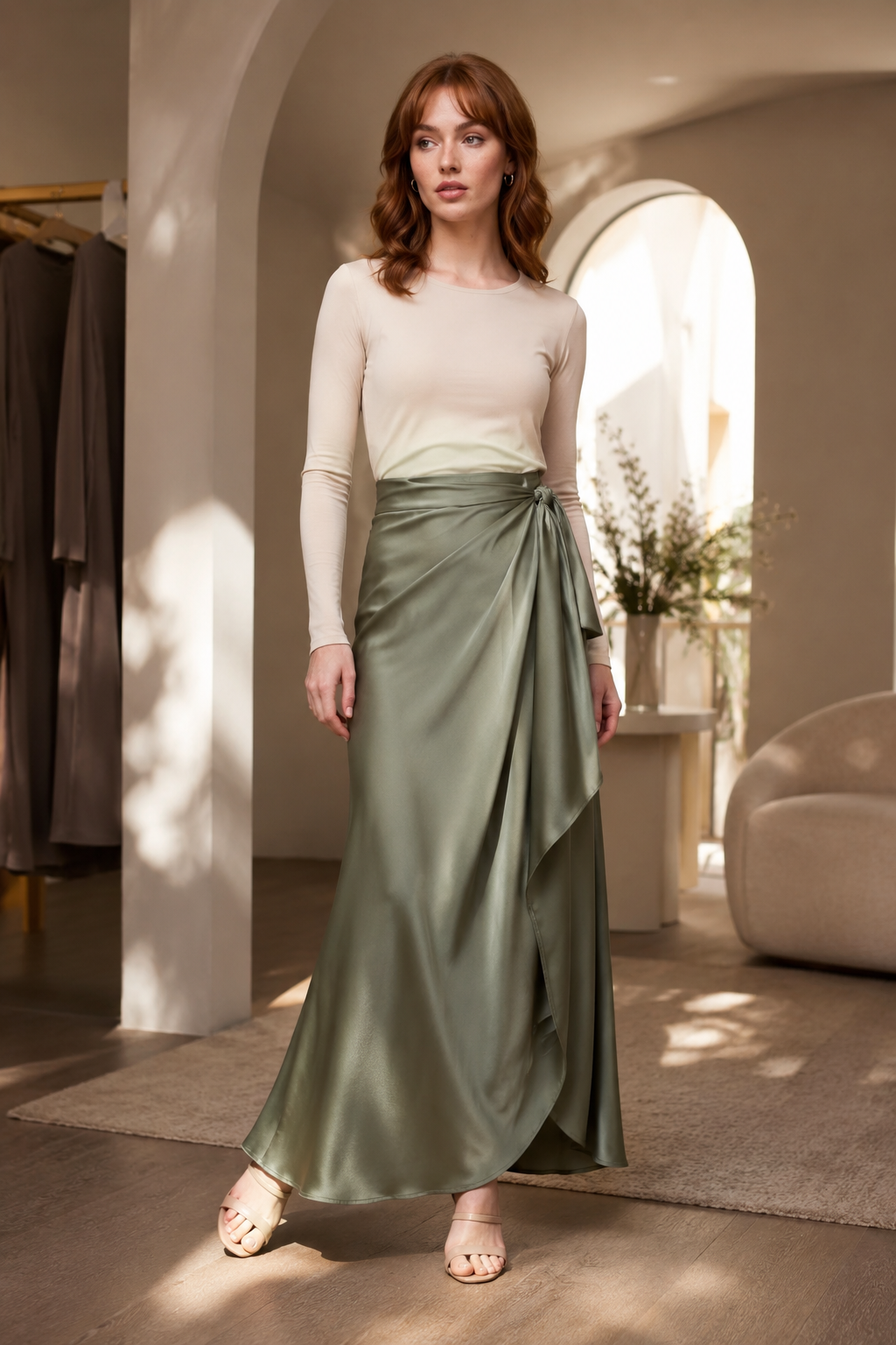 Sage 24 wrap skirt occasion preview portrait