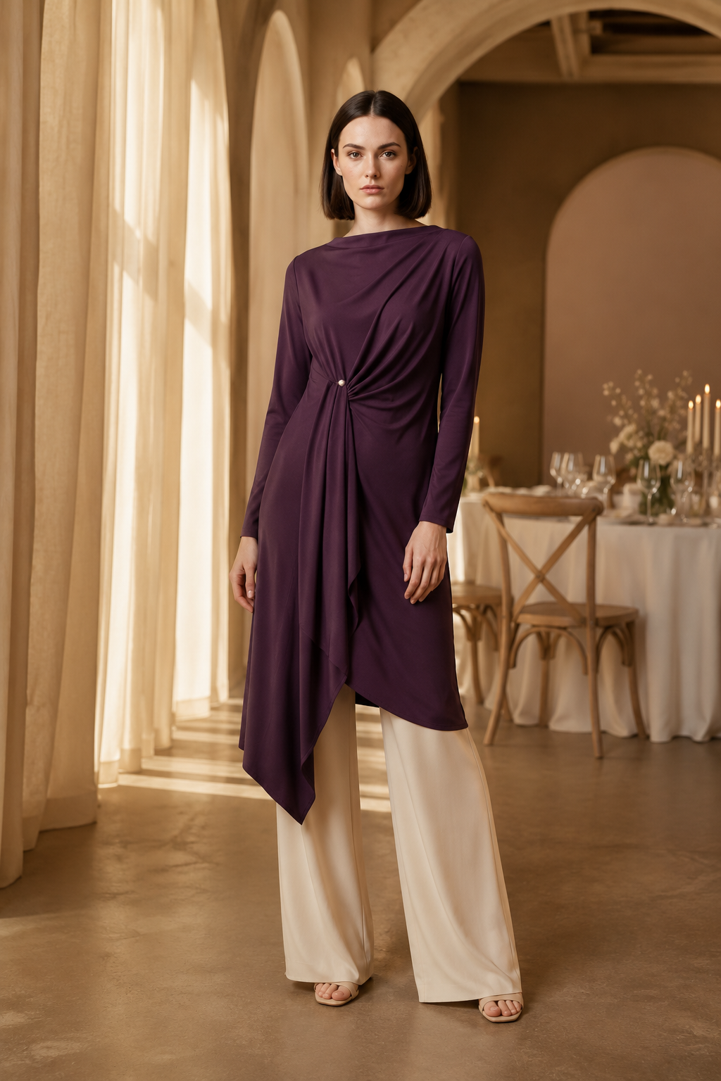 Pearl 38 drape tunic occasion preview portrait