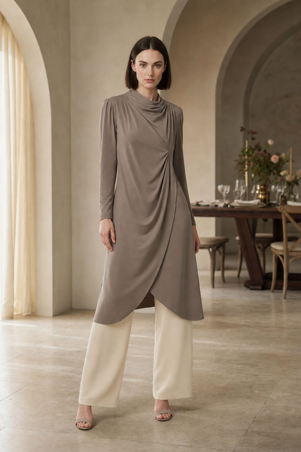 Mira 63 drape tunic occasion preview portrait