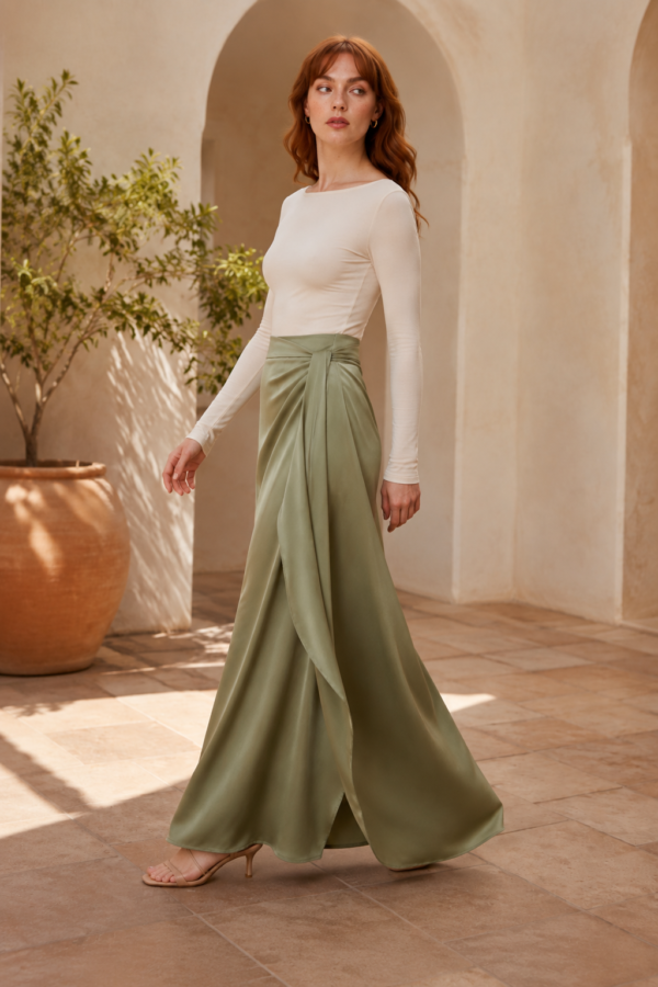 Sage 04 wrap skirt alternate angle