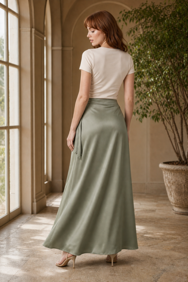 Sage 14 wrap skirt back or construction