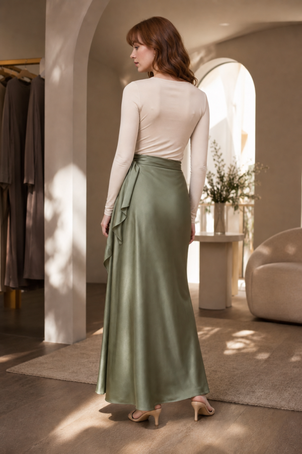 Sage 24 wrap skirt back or construction