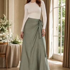 Sage 34 wrap skirt product hero