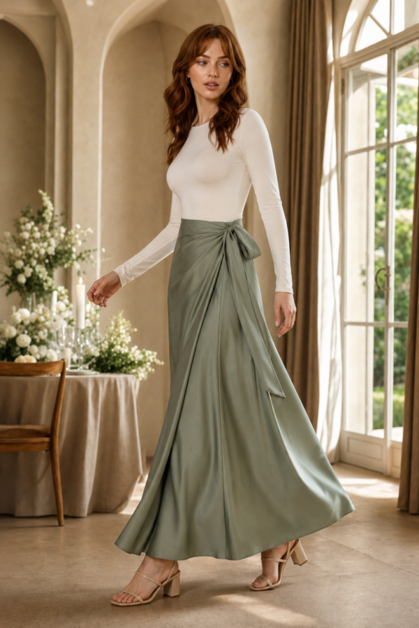 Sage 34 wrap skirt alternate angle