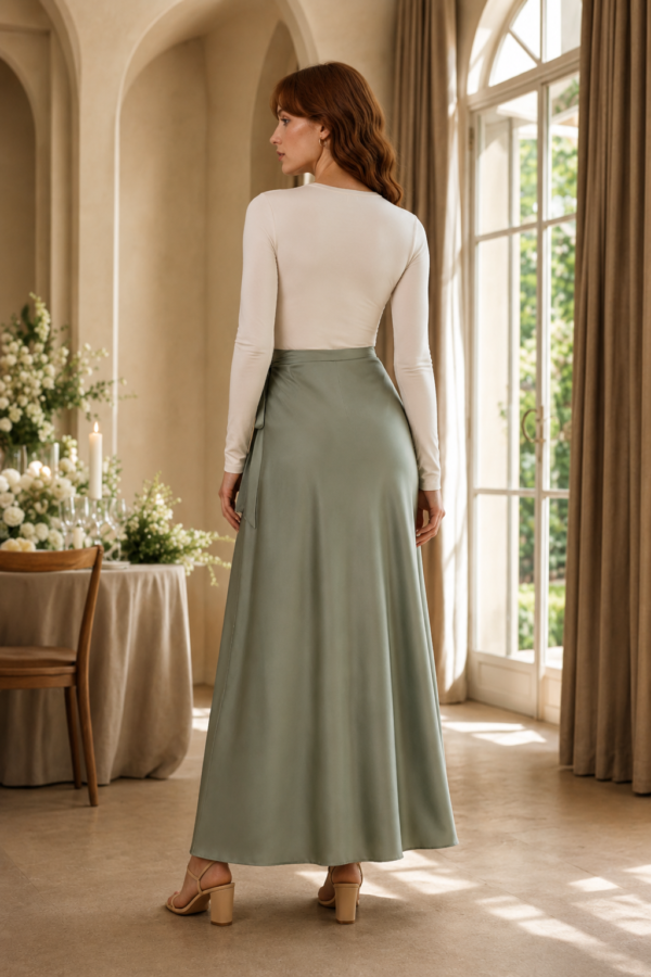 Sage 34 wrap skirt back or construction