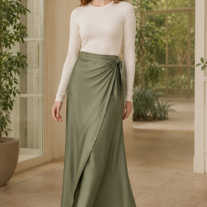 Sage 44 wrap skirt product hero