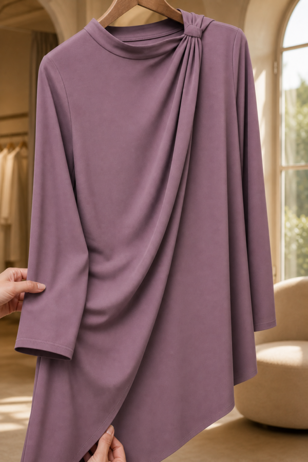 Mira 53 drape tunic fabric detail