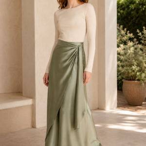 Sage 54 wrap skirt product hero