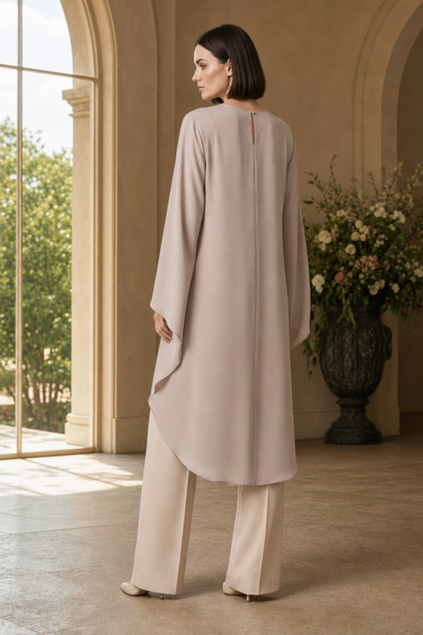 Pearl 68 drape tunic back or construction