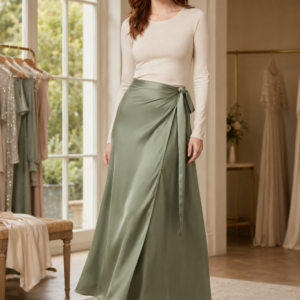 Sage 74 wrap skirt product hero