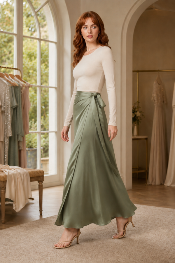 Sage 74 wrap skirt alternate angle